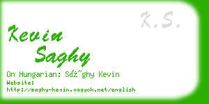 kevin saghy business card